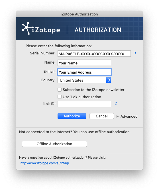 izotope authorization serial number free